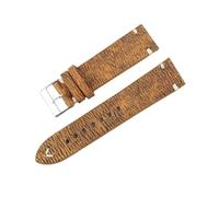 HYQING Correas de reloj Correa de reloj de piel de vaca gruesa suave hecha a mano vintage de 18/20/22/24 mm con hebilla pulida(F,20mm)