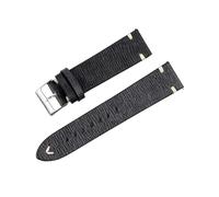 HYQING Correas de reloj Correa de reloj de piel de vaca gruesa suave hecha a mano vintage de 18/20/22/24 mm con hebilla pulida(H,24mm)