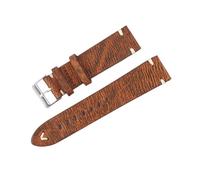 HYQING Correas de reloj Correa de reloj de piel de vaca gruesa suave hecha a mano vintage de 18/20/22/24 mm con hebilla pulida(B,22mm)