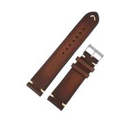 HYQING Correas de reloj de 18mm/20mm/22mm/24mm, hebilla de acero inoxidable, correa de reloj de piel de vaca de grano de lichi, repuesto for reloj analógico(Brown,20mm)