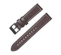HYQING Correas de reloj de 20mm/22mm for hombre y mujer, correa de cuero genuino for reloj inteligente, repuesto de correa de reloj deportiva resistente al desgaste(Brown,20mm)