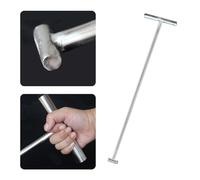 HYQING Gancho de llave for tapa de alcantarilla, plateado, con mango de acero tipo T de 15/44/62/71 cm de largo. Herramienta for levantar, tirar y mover tapas de alcantarillado.(71 cm (28"))