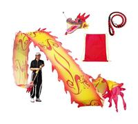 HYQING POI de Baile con Estampado de dragón Amarillo y Rojo, Set de Cintas de dragón for Ejercicios al Aire Libre, Cintas giratorias de dragón for Adultos for Deportes de Fitness(8 m (26 ft))
