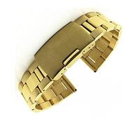 HYQING Reemplace la correa de reloj Correa de reloj Correa sólida de acero inoxidable Tres cuentas Relojes con correa for hombres y mujeres con accesorios 18/20/22/24/26/28/30 mm(Gold,30mm)