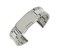 HYQING Reemplace la correa de reloj Correa de reloj Correa sólida de acero inoxidable Tres cuentas Relojes con correa for hombres y mujeres con accesorios 18/20/22/24/26/28/30 mm(Silver,28mm)