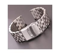 HYQING Reemplace la correa de reloj Correa de reloj Pulsera de correa de acero inoxidable 18 mm 20 mm 22 mm 24 mm Accesorios de correa cepillada de metal sólido for hombres y mujeres-Plata(22mm)