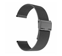 HYQING Reemplace la correa de reloj de acero inoxidable correa de repuesto 22 mm 20 mm correa de reloj(Black,22mm)