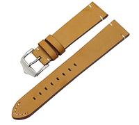 HYQING Reemplace la correa de reloj de cuero correa de reloj de cuero genuino correa de reloj negro marrón oscuro vintage correa de reloj hecha a mano hebilla de acero inoxidable(Brown,22mm)