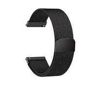 HYQING Reemplace la correa del reloj adecuada for correa de malla de acero inoxidable de 20 mm, anillo de color, correa magnética, correa de muñeca(Black)