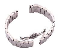 HYQING Reemplace la correa del reloj Correa de acero inoxidable Pulsera 18 mm 20 mm 22 mm Correa de metal sólido plateado Accesorios de correa de extremo recto(22mm)