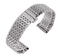 HYQING Reemplazar correa de reloj Correa de reloj 20 mm 22 mm Correa de reloj de acero inoxidable Hombres Mujeres Reemplazo de plata Correa de muñeca Pulsera ajustable for reloj(22mm)