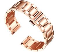 HYQING Reemplazar correa de reloj Correa de reloj Correa de acero inoxidable Correa de repuesto Pulido Cepillado con 16 mm / 18 mm / 20 mm / 21/22 mm / 23/24 mm / 26 mm(Polished Rose Gold,26mm)