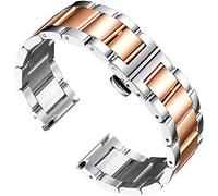 HYQING Reemplazar correa de reloj Correa de reloj Correa de acero inoxidable Correa de repuesto Pulido Cepillado con 16 mm / 18 mm / 20 mm / 21/22 mm / 23/24 mm / 26 mm(Polished SV RoseGold,23mm)