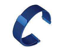 HYQING Reemplazo de correa de reloj, correa de malla magnética de acero inoxidable, correa de repuesto de Metal de 12, 14, 15, 16, 18, 20 y 22mm(Blue,15mm)