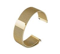 HYQING Reemplazo de correa de reloj, correa de malla magnética de acero inoxidable, correa de repuesto de Metal de 12, 14, 15, 16, 18, 20 y 22mm(Gold,14mm)
