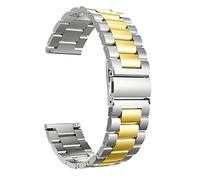 HYQING Reemplazo de correa de reloj, correa de Metal, pulsera de acero inoxidable, 20mm, 22mm, pulsera de liberación rápida, accesorios de repuesto for reloj(Silver gold,22mm)