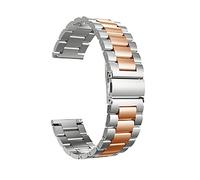 HYQING Reemplazo de correa de reloj, correa de Metal, pulsera de acero inoxidable, 20mm, 22mm, pulsera de liberación rápida, accesorios de repuesto for reloj(Silver rose,20mm)