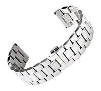 HYQING Reemplazo de correa de reloj, correa de reloj de acero inoxidable de color plateado de 18/19/20/22/24/26/28mm de ancho for relojes inteligentes de negocios(26mm)