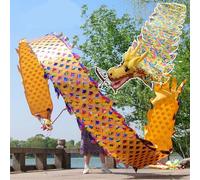 HYQING Serpentina de dragón Lavable y Colorida con diseño de dragón, POI Giratorio y agitador con Cabeza de dragón, Cinta for lanzar Deportes al Aire Libre for Personas Mayores(Yellow,6 m (20 ft))