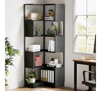 HYQOUKLR Estantería esquinera Alta de Almacenamiento, Estantería esquinera de 6 Niveles, Negra, 60 x 60 x 180 cm, con Estructura de Metal, Ideal for salón y Oficina.