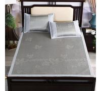 HYQOUKLR Esterilla de bambú para Dormir, colchón Plegable, Colchoneta refrescante for Dormir de ratán y Seda Helada, Multicolor, Varios tamaños(Grey,150 * 200cm)
