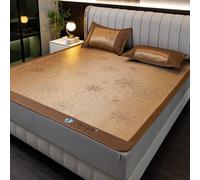 HYQOUKLR Esterilla de bambú para Dormir, colchón Plegable, Esterilla refrescante Plegable de ratán y Seda Helada con Funda de Almohada en Varios tamaños(200 * 220cm)
