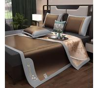 HYQOUKLR Esterilla de bambú para Dormir, colchón Plegable, Juego de colchonetas de Verano de ratán y Seda Helada, 3 Unidades, Multicolor, Varios tamaños(Color G,180cm)