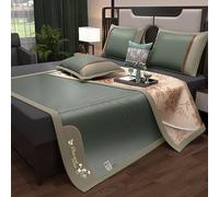 HYQOUKLR Esterilla de bambú para Dormir, colchón Plegable, Juego de colchonetas de Verano de ratán y Seda Helada, 3 Unidades, Multicolor, Varios tamaños(Color H,90cm)