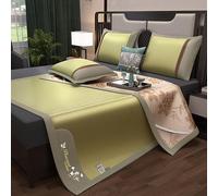 HYQOUKLR Esterilla de bambú para Dormir, colchón Plegable, Juego de colchonetas de Verano de ratán y Seda Helada, 3 Unidades, Multicolor, Varios tamaños(Color C,200cm)