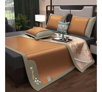 HYQOUKLR Esterilla de bambú para Dormir, colchón Plegable, Juego de colchonetas de Verano de ratán y Seda Helada, 3 Unidades, Multicolor, Varios tamaños(Color E,200cm)