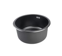 HYQOUKLR Fregadero de Cocina pequeño, Fregadero de Cocina Moldeado de una Sola Pieza, Redondo, de Acero Inoxidable, Negro, Varios tamaños(28 * 28 * 17CM)