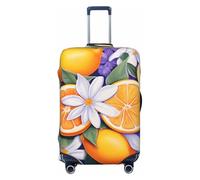 HYQOUKLR Fundas para Maletas, Funda for Maleta con diseño de Flores moradas y Blancas, Color Naranja y limón, antiarañazos, Compatible con Equipaje de 23 a 26 Pulgadas.(Lemon,XL)