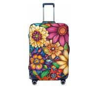 HYQOUKLR Fundas para Maletas, Funda for Maleta con diseño de Margaritas, antiarañazos, Compatible con Equipaje de 31 a 32 Pulgadas(Colorful Flowers,M)
