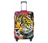HYQOUKLR Fundas para Maletas, Funda for Maleta con diseño de Margaritas, antiarañazos, Compatible con Equipaje de 31 a 32 Pulgadas(Colorful Leopards Butterflies,L)