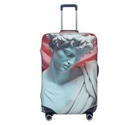 HYQOUKLR Fundas para Maletas, Funda for Maleta con Estampado Floral Amarillo y Rosa, antiarañazos, Compatible con Equipaje de 18 a 22 Pulgadas.(White Sculpture David,XL)