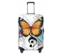 HYQOUKLR Fundas para Maletas, Funda for Maleta con Estampado Floral Amarillo y Rosa, antiarañazos, Compatible con Equipaje de 18 a 22 Pulgadas.(Yellow Butterfly,S)