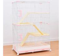 HYQOUKLR Gato Cages Cage, Jaula for Gatos con Tapa, Cerradura y Ruedas for Animales pequeños, Multicolor, 70 x 50 x (62-154) cm(Rose,70x50x108cm)