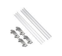 HYQOUKLR Guía para Puertas correderas, Kit de riel de Puerta corredera Doble, riel guía de Aluminio de Doble Canal, Rodillos silenciosos, Varios tamaños(47.2in/120cm)