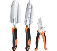 HYQOUKLR Herramientas manuales de jardín, Juego de Herramientas de jardín, 3 uds., Pala, Tenedor, Paleta, Tijeras, múltiples Patrones, Varios tamaños(Pattern 04 M,Pattern 04)