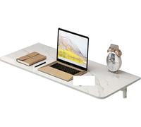 HYQOUKLR Mesa Mural Plegable, Escritorio Mural Banco de Trabajo Plegable de Pared, Mesa Flotante, Escritorio Colgante, Blanco, Varios tamaños(100 * 30Cm/39.5 * 12In)