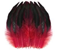 HYQOUKLR Plumas para Manualidades, Plumas de Cola de Gallo 200 Piezas 5-7 Pulgadas Multicolor(Wine Red)