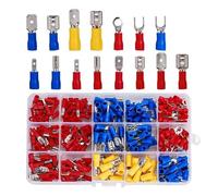 HYQOUKLR Terminal de crimpado eléctrico, Equipo de terminales de engarzado eléctrico Aislado, tamaños múltiples Multicolores de 102 a 300 Piezas(280pcs with Box)