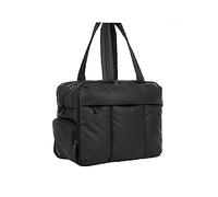 HyRaM Bolsa de lona acolchada de nailon acolchada para mujer, bolsa de viaje con compartimento para zapatos, Black