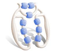 HYran Rodillo Masaje Muscular, Rodillo Masaje, Rodillo Masaje Piernas, Rulo Masaje Muscular de 360°, para Pierna Cuello Masajes Musculars Fitness (Blanco+Azul+B)