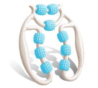 HYran Rodillo Masaje Muscular, Rodillo Masaje, Rodillo Masaje Piernas, Rulo Masaje Muscular de 360°, para Pierna Cuello Masajes Musculars Fitness (Blanco+Azul+A)