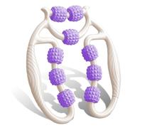 HYran Rodillo Masaje Muscular, Rodillo Masaje, Rodillo Masaje Piernas, Rulo Masaje Muscular de 360°, para Pierna Cuello Masajes Musculars Fitness (Blanco+Púrpura)