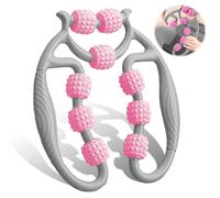 HYran Rodillo Masaje Muscular, Rodillo Masaje, Rodillo Masaje Piernas, Rulo Masaje Muscular de 360°, para Pierna Cuello Masajes Musculars Fitness (Gris+Rosa)