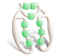 HYran Rodillo Masaje Muscular, Rodillo Masaje, Rodillo Masaje Piernas, Rulo Masaje Muscular de 360°, para Pierna Cuello Masajes Musculars Fitness (Blanco+Verde+A)