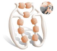 HYran Rodillo Masaje Muscular, Rodillo Masaje, Rodillo Masaje Piernas, Rulo Masaje Muscular de 360°, para Pierna Cuello Masajes Musculars Fitness (Blanco+Naranja)