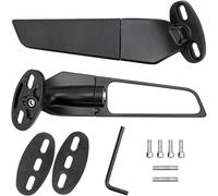 HYRHEV Espejo retrovisor Giratorio Ajustable para Motocicleta YZF R6 R25 R3 R125 R15 2024, Color Negro, CNC Motorcycle Rearview Mirror(Big Mirror no lamp2)